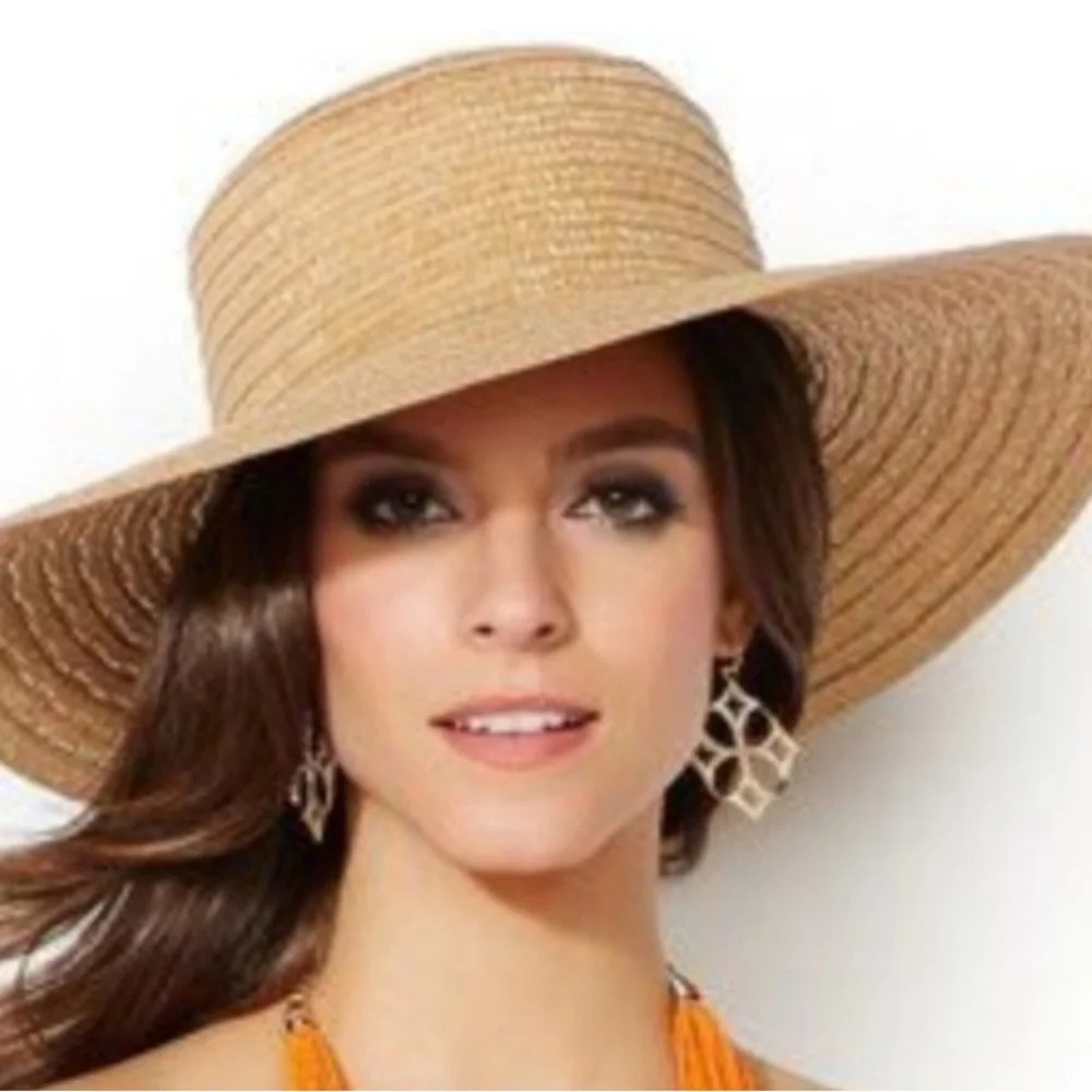 Iman Sun Hat Womens One Size Fits Most Paper Blend Straw Colored bohemian‎ style